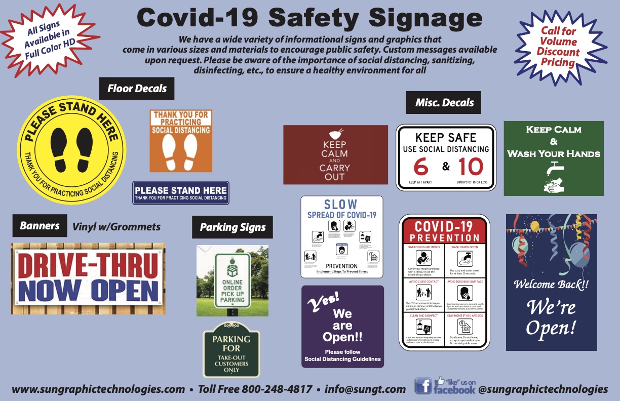 Sun Graphic Technologies Covid-19 Safety Signage Brochure 2020